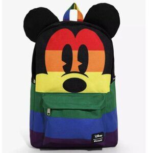 Mickey Mouse Disney Loungefly Rainbow Backpack Full Size WDW Like New